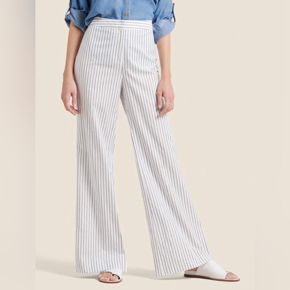 New Donna Karan Striped Wide-Leg Pants 2